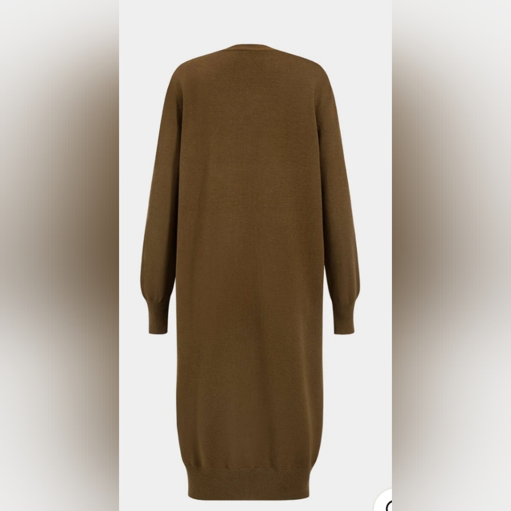 Women's 3 Pc Brown Knit Top, Cardigan and Pants Set - Picture 6 of 8